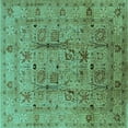thumbnail image 1 of Ahgly Company Indoor Square Oriental Turquoise Blue Industrial Area Rugs, 7' Square, 1 of 4