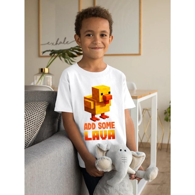 Chicken add some lava Funny Awesome Graphic Kid TShirt Cute Kid T Shirts Trendy Cool Tops Tees for Kid