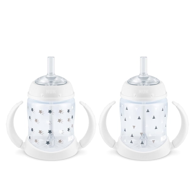 Pajita NUK Learner para niños pequeños, 150 ml, paquete de 2 unidades, 8 m o más