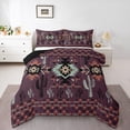 thumbnail image 3 of Homewish Purple Abstract Aztec Bedding Comforter Set for Men, Western Cactus Plant Twin Comforter Sets, Tribal Bohemian Theme Reversible Bedding Set, Microfiber Bedroom Decor, 2 Pieces, 3 of 8