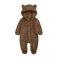 thumbnail image 4 of SGMVNU Family Christmas Hoodie Pajamas with Ears Hood Long Sleeve Zipper Sleepwear Christmas PJ's Festival Cozy Warm Loungewear(Baby, 0-3 Months, Coffee), 4 of 5