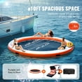thumbnail image 4 of VEVOR Inflatable Floating Dock, ø10FT Inflatable Dock Platform with ø8FT Trampoline Mesh Pool, Non-Slip Floating Platform Water Mat with Portable Bag & Detachable Ladder for Pool Beach Relaxation, 4 of 9