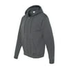 Men's Double Dry Action Fleece Full Zip Hood, Charcoal Heather - L