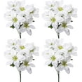thumbnail image 2 of ZY4 Pack White Artificial Poinsettia Bushes Silk Fabric Poinsettia Bushes, Artificial Poinsettia Bouquet,7 Stems Each,Fake Poinsettias Flowers, 35cm/13.8in, (210712XU01-2-4#PGN36)-1008, 2 of 4