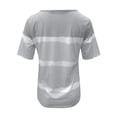 thumbnail image 4 of Fashnice Ladies Tee Buttons Design T Shirt Short Sleeve Tops Casual Summer Tunic Blouse Gray 3XL, 4 of 7