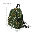 thumbnail image 3 of FORMRS School Backpack with Front Zippered Pocket 12" Student Travel Daypack, Green Flowers Pattern, 3 of 6