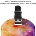 thumbnail image 4 of Square 2Pack PU Leather Guard Galaxy Flags Cruise Luggage Tag with Privacy Cover and Name ID Tag for Travel Handbags Backpacks Luggage Tags, 4 of 6