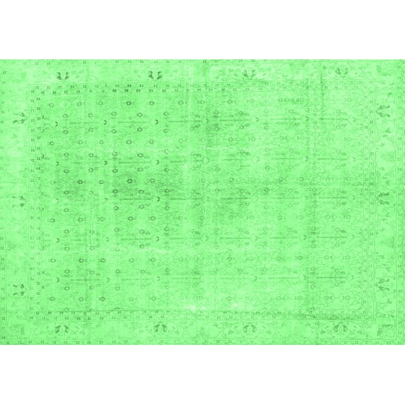 Ahgly Company Indoor Rectangle Persian Emerald Green Traditional Area Rugs, 2' x 4'