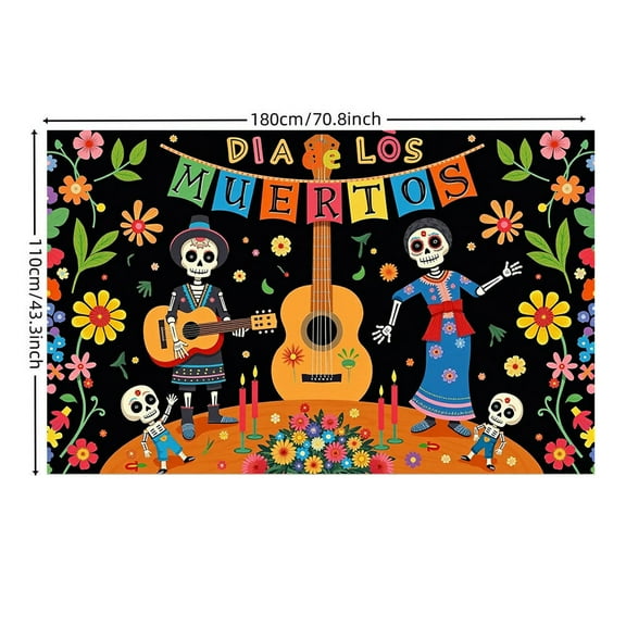 LUUFILx Day Of The Dead Decoration Backdrop Mexican Dia DE Los Muertos Hanging Flag Banner Halloween Colorful Skull Decors Photography Mexico Theme Party Banner