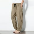 thumbnail image 2 of Men's Solid Color Loose Breathable Casual Pants - High-Quality Daily Wear Trousers with Size Chart, 2 of 4