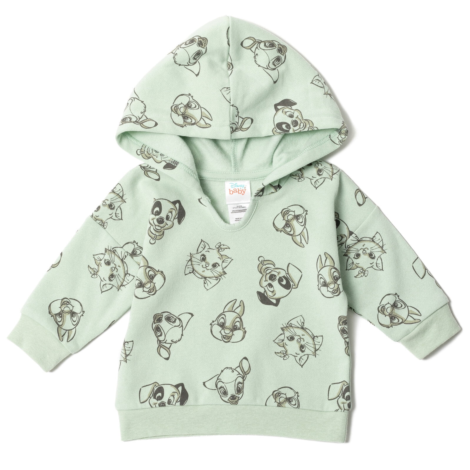 Disney Classics Bambi Marie Thumper Newborn Baby Boy or Girl Fleece Pullover Hoodie Bodysuit and Pants 3 Piece Outfit Set Newborn to Infant