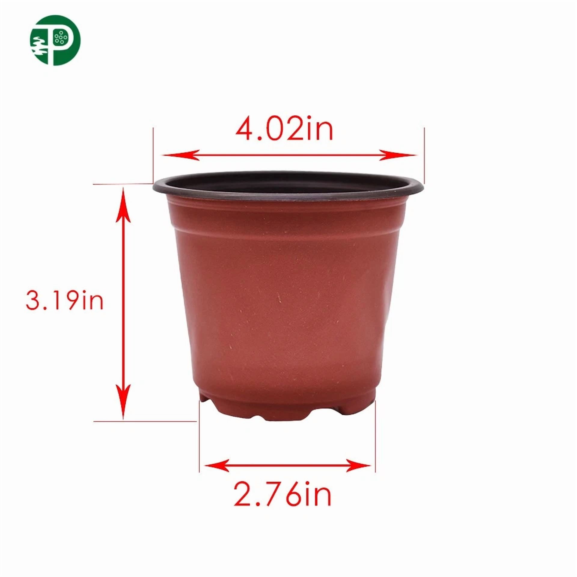 PURELY- 10×9.5×8.5Cm Multi Purpose Garden Nursery Pot Plastic Plant Flower Pots 100 Pack