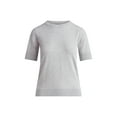 thumbnail image 3 of Free Assembly Women's and Women's Plus Cozy Yarn Shrunken Sweater Tee with Short Sleeves, Solid & Print, Lightweight, Sizes XS-4X, 3 of 5