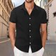 thumbnail image 1 of pstuiky camisetas de hombre, Camisa informal de verano para hombre, de color liso, de manga corta y con solapa y botones. camisas casuales para hombre l, 1 of 6