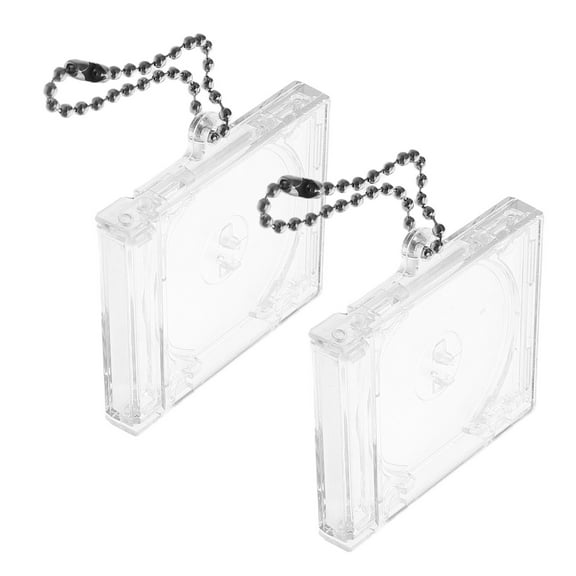 unbranded  2 Pcs CD Case Keychain Homemade Mini DIY Making Supplies Keychains Man Transparent