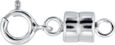 Sterling Silver Round Magnetic Clasp with Spring Ring Findings Components Finished Clasps
