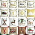thumbnail image 2 of Yidarton Christmas Pillowcase White Car Sofa Holiday Cushion Cover Elk Pattern Pillow Case Household Items, 2 of 6