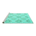 thumbnail image 2 of Ahgly Company Machine Washable Indoor Rectangle Southwestern Turquoise Blue Country Area Rugs, 8' x 12', 2 of 4
