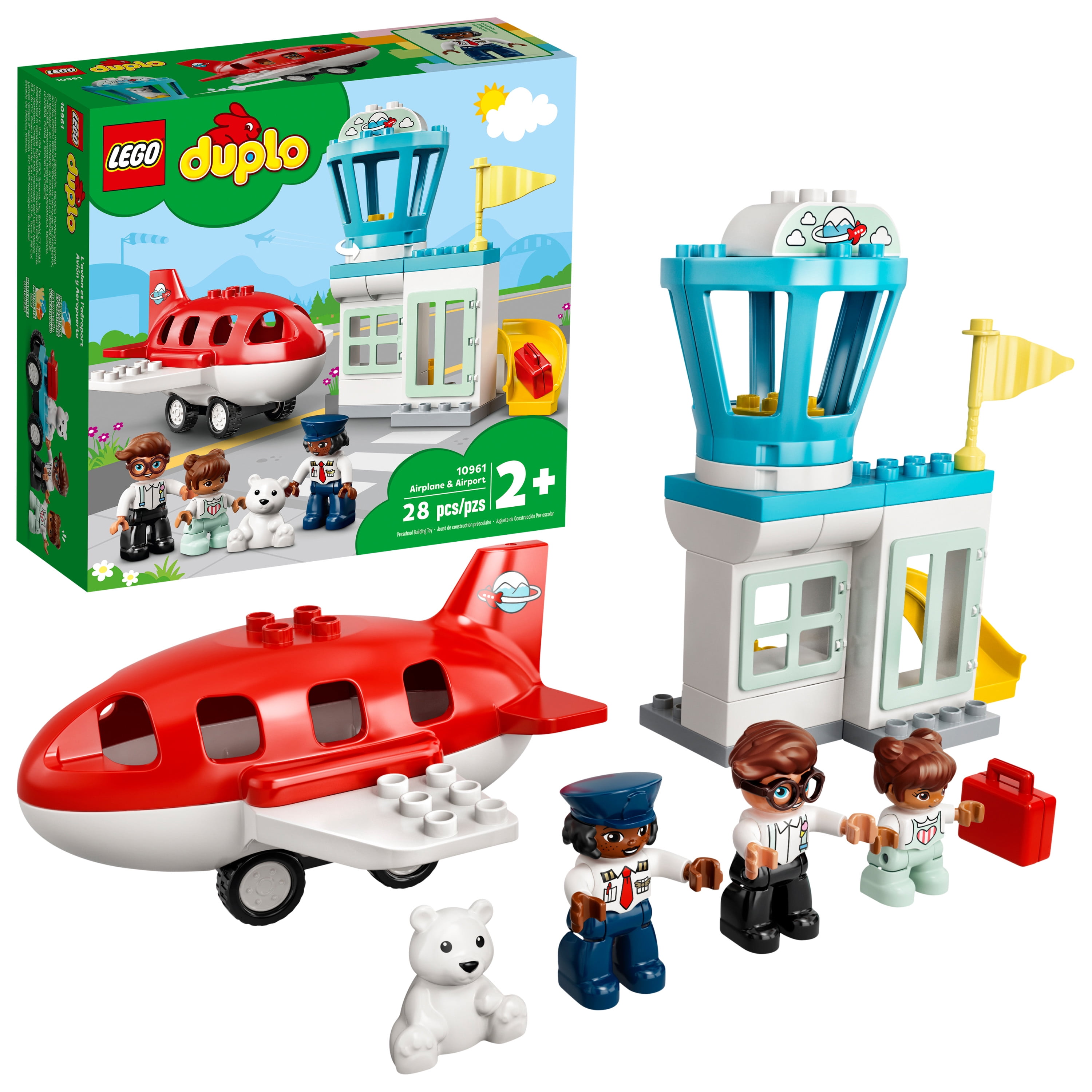 LEGO DUPLO Town Airplane & Airport 10961 Building Toy; Fun Gift for  Toddlers (28 Pieces)
