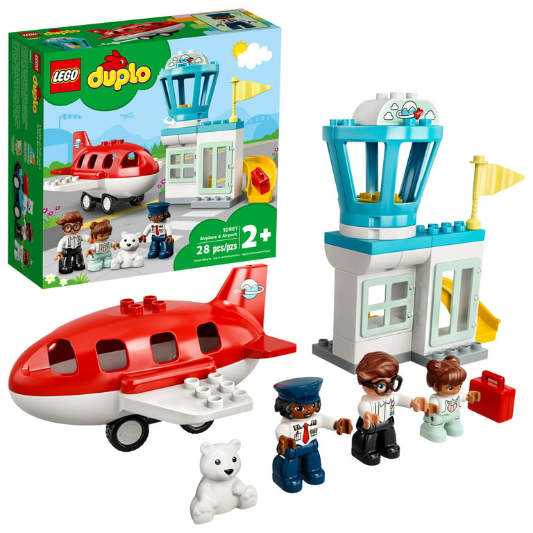 beskyttelse mel Beliggenhed LEGO DUPLO Town Airplane & Airport 10961 Building Toy; Fun Gift for  Toddlers (28 Pieces) - Walmart.com