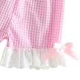 thumbnail image 7 of Xyant Toddler Baby Girl Clothes Summer Short Sleeve Crewneck Goose Embroidery T Shirt + Elastic Plaid Shorts 2Pcs Outfits Set (Pink,6-12 Months), 7 of 7