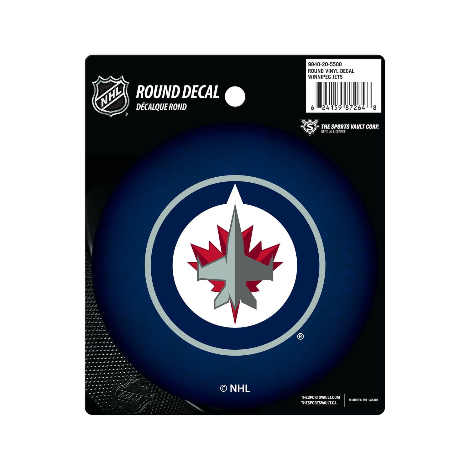 The Sports Vault Winnipeg Jets Round Vinyl Decal
