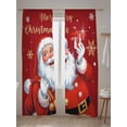 thumbnail image 5 of Red Santa Christmas Sheer Curtains 108 Inch Long 2 Panels, Xmas Snowflake Merry Christmas Light Filtering Rod Pocket Semi Sheer Curtains, Sheer Voile Drapes for Living Room Bedroom, 52"x108", 5 of 5