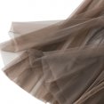 thumbnail image 3 of UMfun Women Long Vintage Tulle Tutu Skirt Butterfly Flocking High Waist Mesh Pleated A-Line Swing Skirt Khaki, 3 of 4