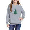 thumbnail image 4 of Lorytime Girls Hoodies with Bows Boys Christmas Tree Sweatshirt Long Sleeve Pullover Drop Shoulder Soft Tops Gray 9 Years, 4 of 4