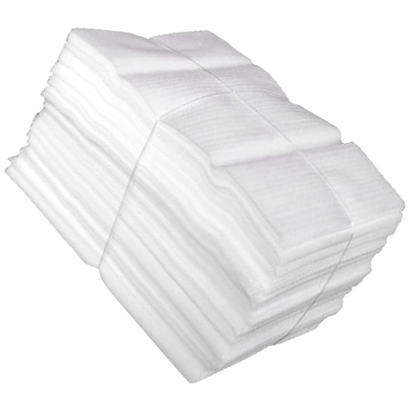 KALLORY 100Pcs White EPE Foam Wrap Sheets for Safe Storage and Shipping of Dishes Glasses Kitchenware