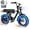 Black & Blue, variant on Actbest Blaze Electric Bike for Adults/Teens, 16" Fat Tire Ebike Peak 1200W 55 Miles 25Mph Full Suspension Electric Motorcycle, Blue