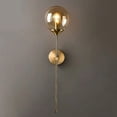thumbnail image 1 of Lámparas de pared industriales retro, lámparas de pared LED para interiores, lámparas de noche doradas E14, lámparas de pared con bolas de cristal ámbar, 1 of 7
