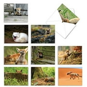 The Best Card Company - 10 Blank Greeting Cards with Animals 4 x 5.12 Inch - Kid