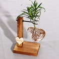thumbnail image 2 of GOOHOCHY Jarrón de vidrio hidropónico con adornos florales de madera y recipiente transparente para flores secas (diseño de botella individual), 2 of 8