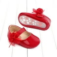 thumbnail image 5 of Xfvqtps Baby Girls PU Mary Jane Flats Flower Lace Cute Non-slip Soft Sole PU Prewalker Toddler Shoes Fashion Bottom Princess Sandals Red, 5 of 9
