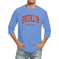 thumbnail image 1 of Men's T-Shirts 3/4 Sleeve Comfortable Crewneck Graduated Color Fit Light Blue Graphic Fall Tees size XXXXL, 1 of 4