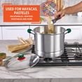 thumbnail image 6 of IMUSA 12Qt Aluminum Tamale Steamer Pot with Mexican Map Knob – Large Stock Pot with Steamer Insert, Green Handles & Glass Lid for Tamales, Seafood, Vegetables & Hispanic Recipes, 6 of 7
