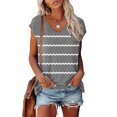 thumbnail image 2 of XuJwPNcy Tops for Women Casual Loose Cap Sleeve Print Tshirts Summer V Neck Basic Blouses Trendy Outfits, 2 of 6