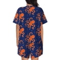 thumbnail image 3 of Picia Octopus Pajamas Sets for Women Soft Short-Sleeved Pjs with Lounge Shorts Two Piece Sleepwear-XX-Large, 3 of 9