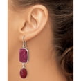 thumbnail image 3 of Sterling Silver Polished Carnelian And Red Jade Dangle Earrings (Width 16.5) (Length 60.85) - Jbsp, 3 of 5