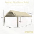 thumbnail image 2 of Pakunoda 10' X 20' Carport Canopy Replacement Cover, Portable Car Garage Shelter Party Top Tent with 34PC Ball Bungees, Cream (Only Cover, Frame Not Included), 2 of 8