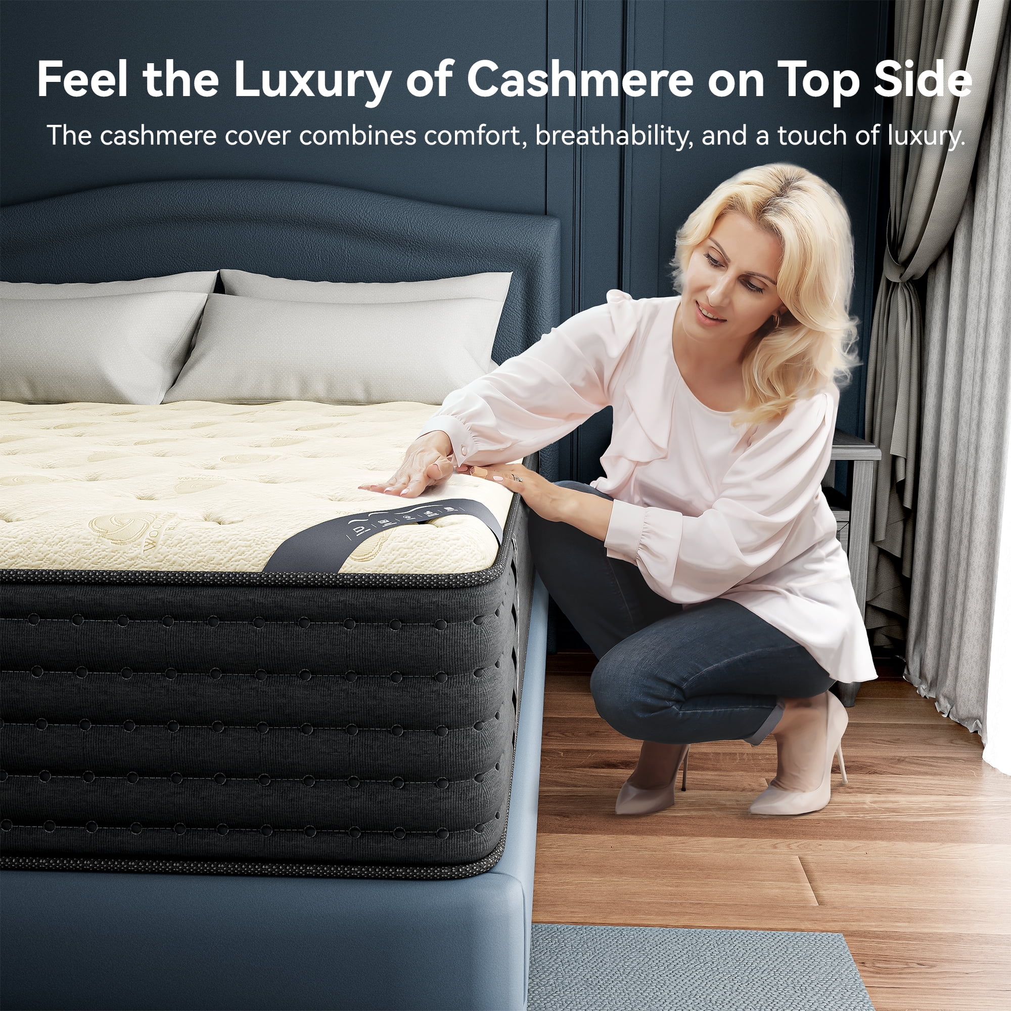 Babo Care Full Size Hybrid Mattress,12 Inch Double Sided with Cooling Gel Memory Foam and Pocket Spring Mattress in a Box, Motion Isolation & Pressure Relief,CertiPUR-US