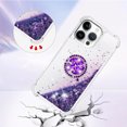 thumbnail image 3 of Funda para iPhone 16 Pro con Brillo Líquido Flotante, Purpurina, Parachoques y Anillo Giratorio Soporte, 3 of 5