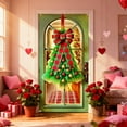 thumbnail image 4 of Festive Bow Door Curtain Decoration Hanging Cloth for Home Entrance Party Celebration Birthday Christmas Decor Multipurpose Courtyard Door Cover - 70.87 x 35.43 inches, 4 of 6