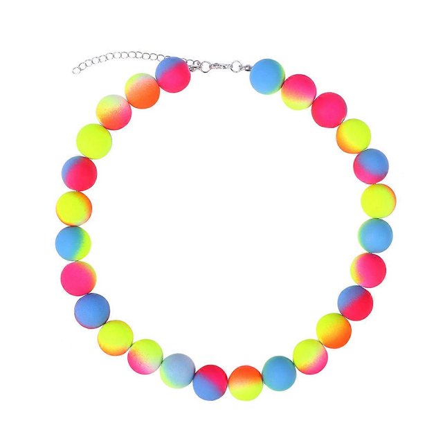 Bead Necklace Beautiful Rainbow Color Decor Acrylic Necklace for Festival Carnival Party