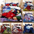 thumbnail image 2 of SQS Inuyasha 2 En 1 Juego De Fundas De Edredón De Tamaño Individual Sábana De Cama Dormitorio Cómodo Funda De Almohada Lavable Kagome Sesshoumaru, 2 of 4