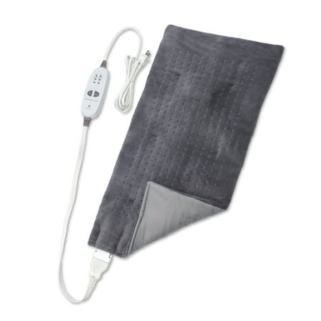 Sharper Image Calming Heat Massaging Weighted Heating Pad, 12 in x 24 in, Gray
