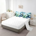 thumbnail image 5 of Castle Fairy Tropical Leaves 7-Piece Twin Bedding Sets,Green Blue Bedding Comforter Set,Botanical Plants Breathable Sheet Sets,Ultra Soft Gradient Home Decor,Reversible, 5 of 8