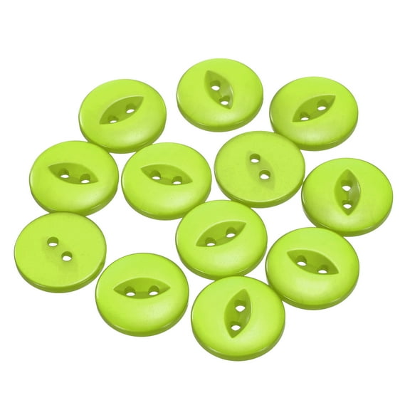 Uxcell 12pcs 32L Green Round Sewing Buttons 20mm 4/5" Resin 2-Hole Fish Eye Craft Replacement Button for Craft Decoration Pants Dress Skirt Clothing Fastener Buttons
