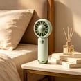 thumbnail image 6 of Portable Handheld Fan Mini Desktop USB Rechargeable Fan with Charging Cable, 3 Speeds, Compact Personal Fan for Outdoor Travel Office, Green, 6 of 6